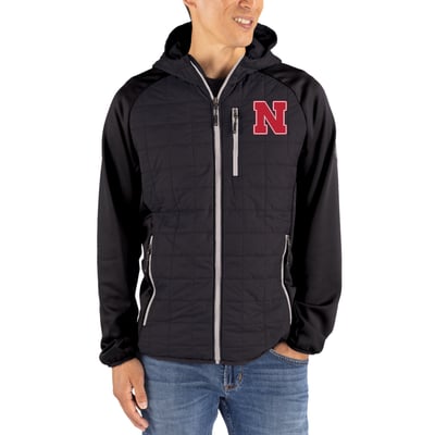  Nebraska Huskers Cutter & Buck Rainier Eco Hybrid PrimaLoft Raglan Full-Zip Jacket - Black